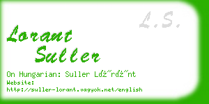 lorant suller business card